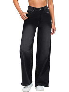 High-Waisted Baggy Jeans for Women | Loose Fit Wide Leg Casual Denim Pants